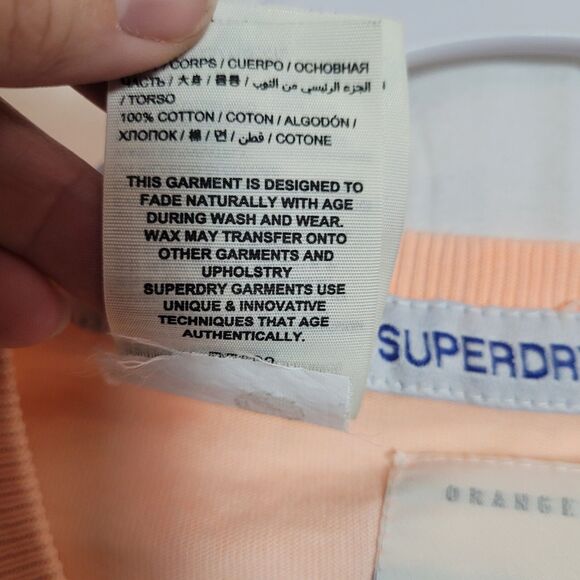 Superdry Premium Trademark Tee Shirt Men's Orange Blue Motorcycle Size Large L - Picture 7 of 12